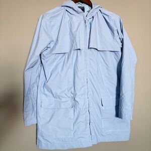 Light Blue Hooded Rain Jacket